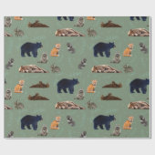 Forest Friends Wild Animals Wrapping Paper Geschenkpapier (Flach)