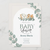 Forest Friends & Woodland Greenerie Kinderdusche Save The Date (Vorne/Hinten)