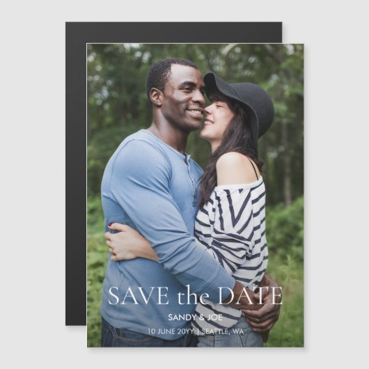 Forest Fun Foto Hochzeit speichern Sie das Datum Magneteinladung (Vorne/Hinten)