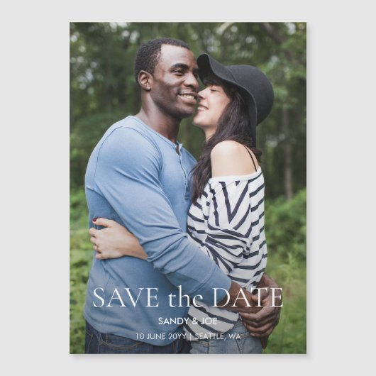 Forest Fun Foto Hochzeit speichern Sie das Datum Magneteinladung (Vorderseite)