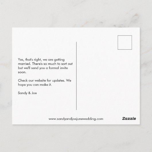 Forest Fun Foto Hochzeit speichern Sie das Datum Postkarte (Rückseite)