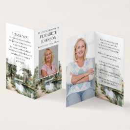 Forest Funeral Memorial 2 Photo Prayer Poem Cards Visitenkarten