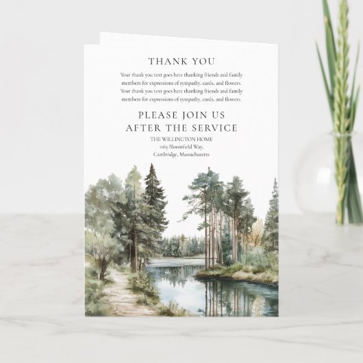 Forest Funeral Memorial Order Of Service Folded Programm (Rückseite)