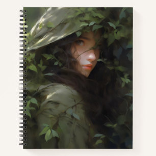 Forest Girl Anime Woman Notizblock