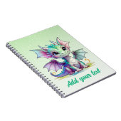 Forest Glow Dragon - Personalisiertes Pastell Jour Notizblock (Rechte Seite)