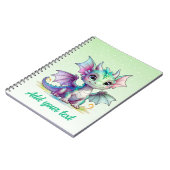 Forest Glow Dragon - Personalisiertes Pastell Jour Notizblock (Linke Seite)