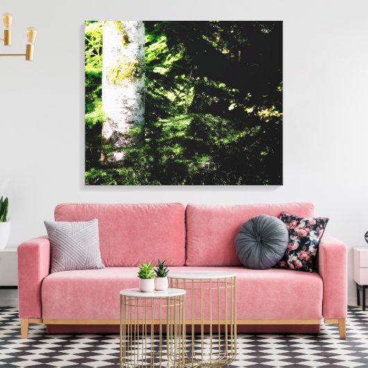 Forest Glow Stretch Canvas Print Leinwanddruck (Insitu (Wohnzimmer))