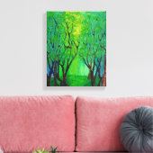 Forest Glow Stretched Canvas Print Leinwanddruck (Insitu (Wohnzimmer))