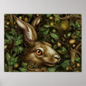 Forest Gold Bunny Animal | Gold Bunny Wall Print Poster (Vorne)