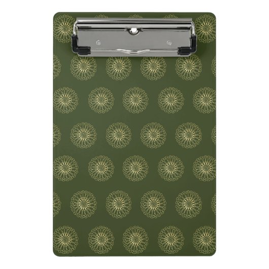 Forest | Golden Zinnia Flower Medallions Mini Klemmbrett (Vorderseite)