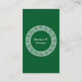 Forest Gr Welch griechischer Schlüsselrahmen erste Visitenkarte (Rückseite)