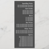 Forest Gray, Restaurant Slimline Menükarte (Rückseite)