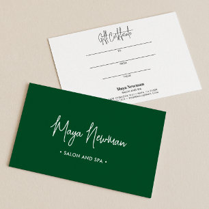 FOREST GREE DARK SIGNATURE Monogram Gift Card