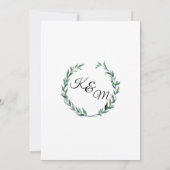 Forest Green 12x18 Laurel Wreath Olive Leaf Folien Einladung (Rückseite)