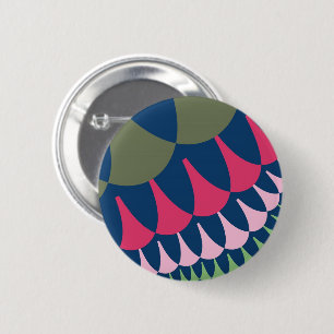 Forest Green and Pink Scales Button