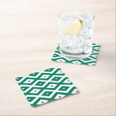 Forest green and white diamond pattern rechteckiger pappuntersetzer (Vor Ort)