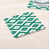 Forest green and white diamond pattern rechteckiger pappuntersetzer (angewinkelt)