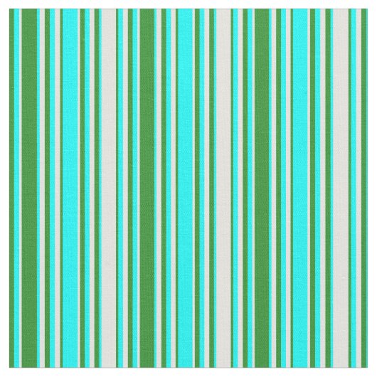 Forest Green, Aqua und Light Cyan Colored Lines Stoff (Nahaufnahme)
