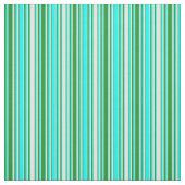 Forest Green, Aqua und Light Cyan Colored Lines Stoff (Muster)