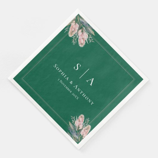 Forest Green Australia Grüne Wedding Napkins Serviette (Ecke)