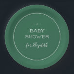 Forest Green Baby Dusche Pappteller<br><div class="desc">Waldgrüne Baby-Duschpapier-Teller. Pfiffen Sie perfekt mit der "Lush Jungle Baby Shower Collection".</div>