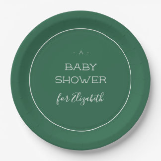 Forest Green Baby Dusche Pappteller