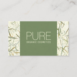 Forest Green Beige Bio Cosmetics Business Card Visitenkarte