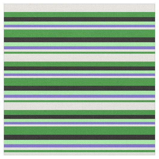 Forest Green, Beige, Slate Blue, Green & Black Stoff (Nahaufnahme)