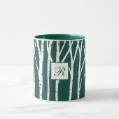 Forest Green Birch Tree Liebe & Joy Multiple Foto Tasse (Zentrum)