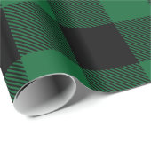 Forest Green Black Huge Buffalo Kariert Lumberjack Geschenkpapier (Rolleneckpunkt)