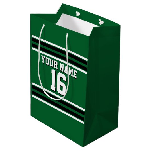 Forest Green Black Team Jersey Name Mittlere Geschenktüte (Rückseite Schrägansicht)