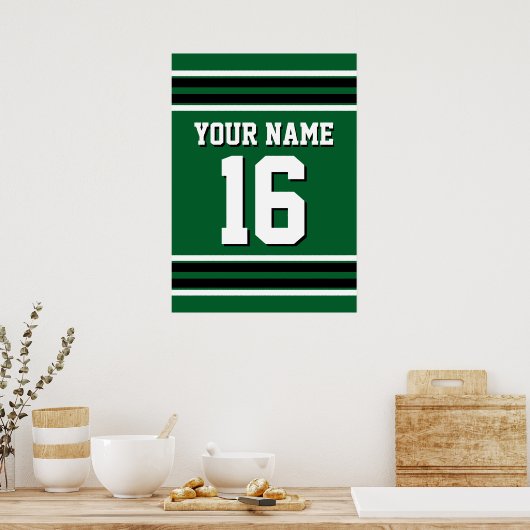 Forest Green Black Team Jersey Name Poster (Küche)