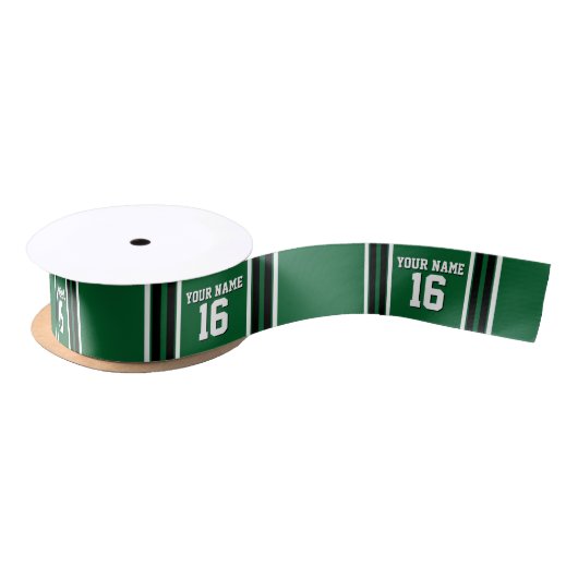 Forest Green Black Team Jersey Name Satinband (Spule)