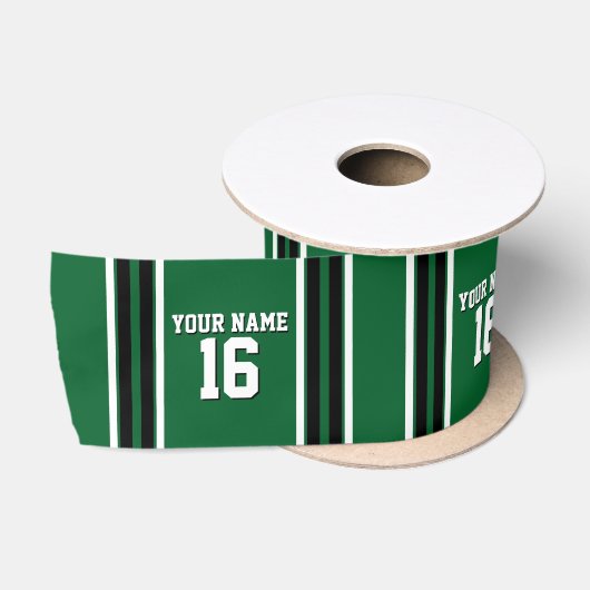 Forest Green Black Team Jersey Name Satinband (Spule)