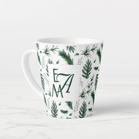 Forest Green Blätter 3 Monogram New Decks Milchtasse (Linke Ecke)