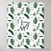 Forest Green Blätter 3 Monogram New Decks Poster (Vorne)