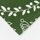Forest Green Blätter Floral Monogram Muster Fleecedecke (Ecke)