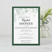 Forest Green Bridal Shower Einladung (Stehend Vorderseite)