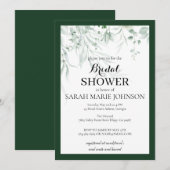 Forest Green Bridal Shower Einladung (Vorne/Hinten)