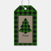 Forest Green Buffalo Karierter Weihnachtsbaum Geschenkanhänger (Rückseite)