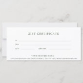 Forest Green Business Geschenkgutschein Elegante (Rückseite)