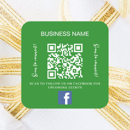Forest Green Business Name qr Code Facebook Quadratischer Aufkleber