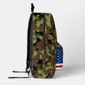 Forest Green Camouflage American Flag Bedruckter Rucksack (Links)