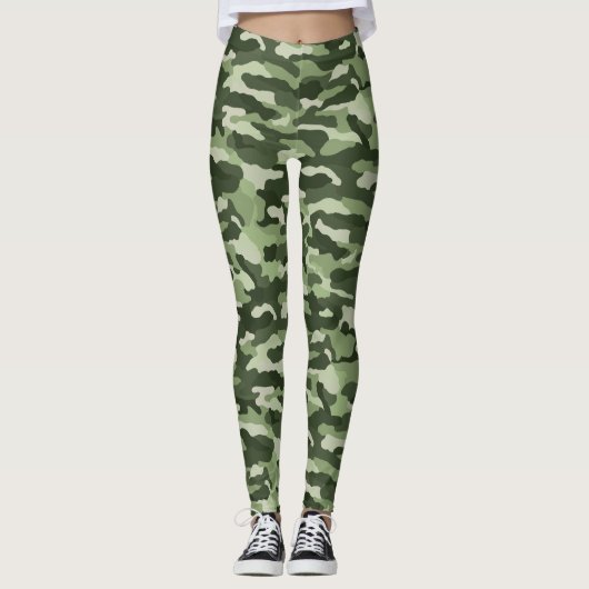 Forest Green Camouflage Leggings (Vorderseite)