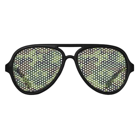 Forest Green Camouflage Lens Sonnenbrille/ Shades Partybrille (Vorderseite)