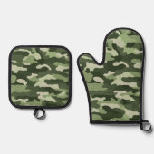 Forest Green Camouflage Ofenhandschuh & Topflappen-Set (Vorderseite)