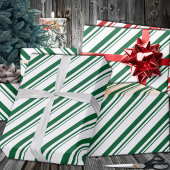 Forest Green Candy Cane Stripe Holiday Geschenkpapier