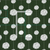 Forest Green Cheerleader Pom Pom Muster Stoff (Kachel)