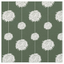 Forest Green Cheerleader Pom Pom Muster Stoff