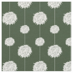 Forest Green Cheerleader Pom Pom Muster Stoff